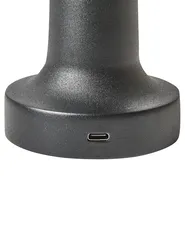 Set of 2 Wireless LED Table Lamp JOANES with Dimmer Metal Black_940404