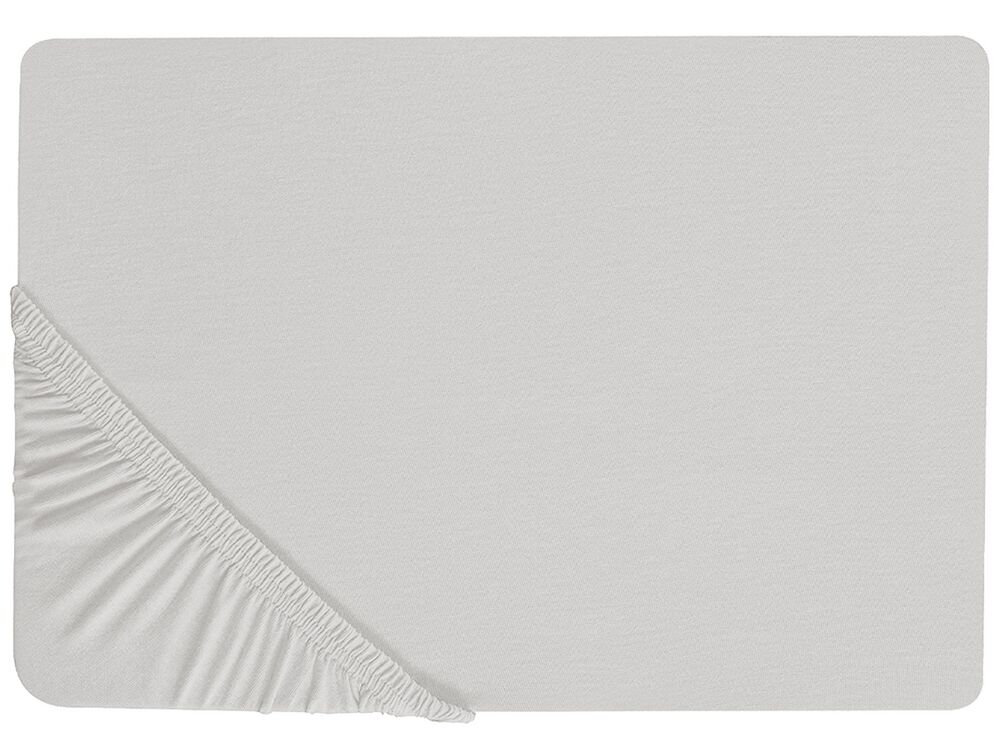 Fitted Sheet JANBU 90 x 200 cm Cotton Light Grey