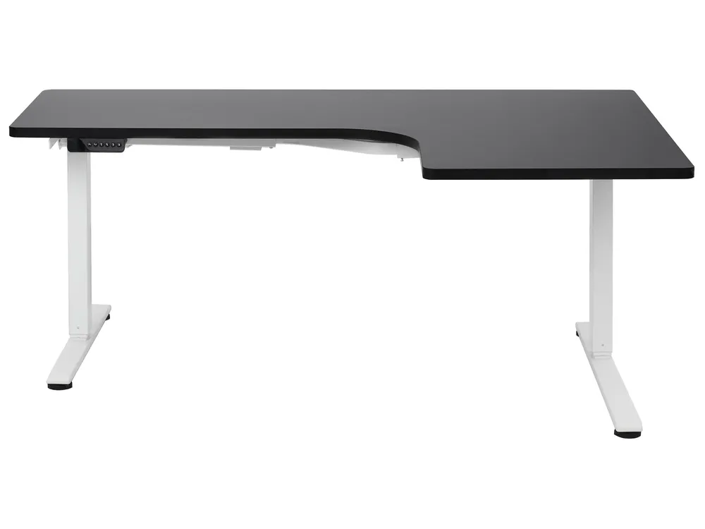 Electric Adjustable Corner Desk DESTINES 160 cm 109 cm Black/ White Right Hand_927733