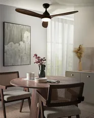 Ventilatore a soffitto con luce MOYAR con telecomando LED Marrone scuro_988734