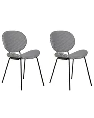 Set of 2 Dining Chairs LUANA Black/ White_894918
