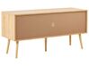 Mueble TV de ratán madera clara/dorado 120 x 40 cm PEROTE_841346
