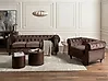Living Room Set 4 Seater CHESTERFIELD Velvet Dark Brown