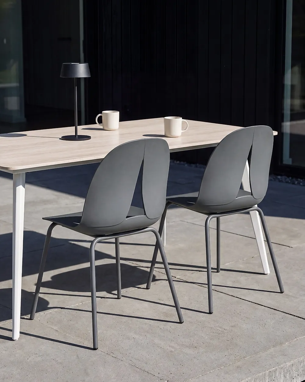 Set of 2 Garden Chairs BOLGHERI Armless Dark Grey_1183138