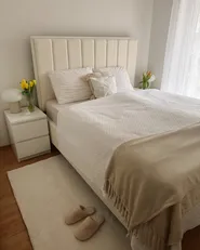 Ottoman Bed SEZANNE Boucle Off-White 160 x 200 cm (EU King Size)_973070