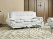 Divano 3 posti LEIRA Pelle sintetica Bianco_1058833