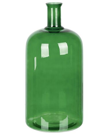 Glass Flower Vase 45 cm Emerald Green KORMA