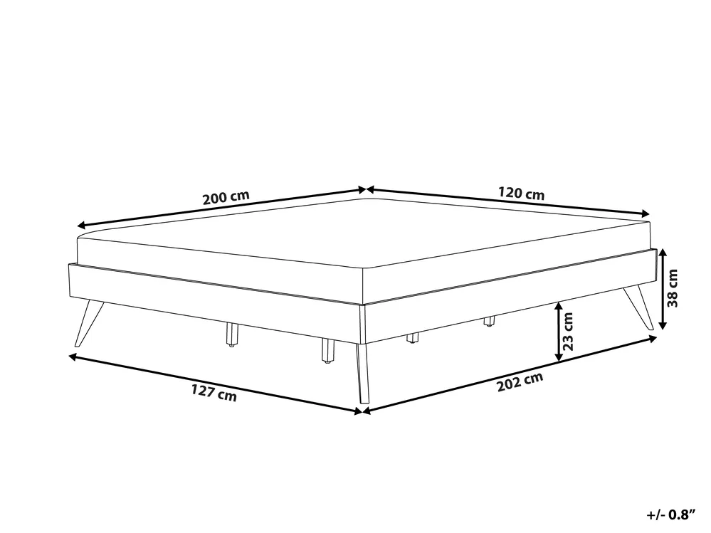 Bett ohne Kopfteil BERRIC 120 x 200 cm Dunkle Esche_1113833