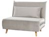 Velvet Single Sofa Bed Light Grey SETTEN_875013