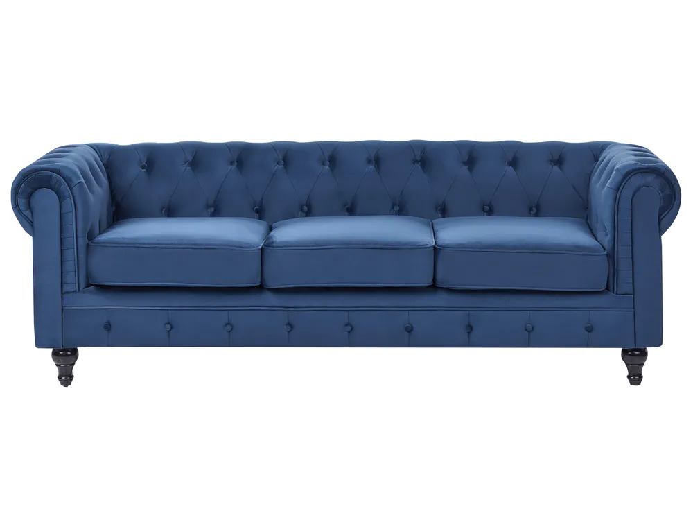 Canapé design velours bleu 150 cm Golt Canapé design velours bleu 150 cm Golt