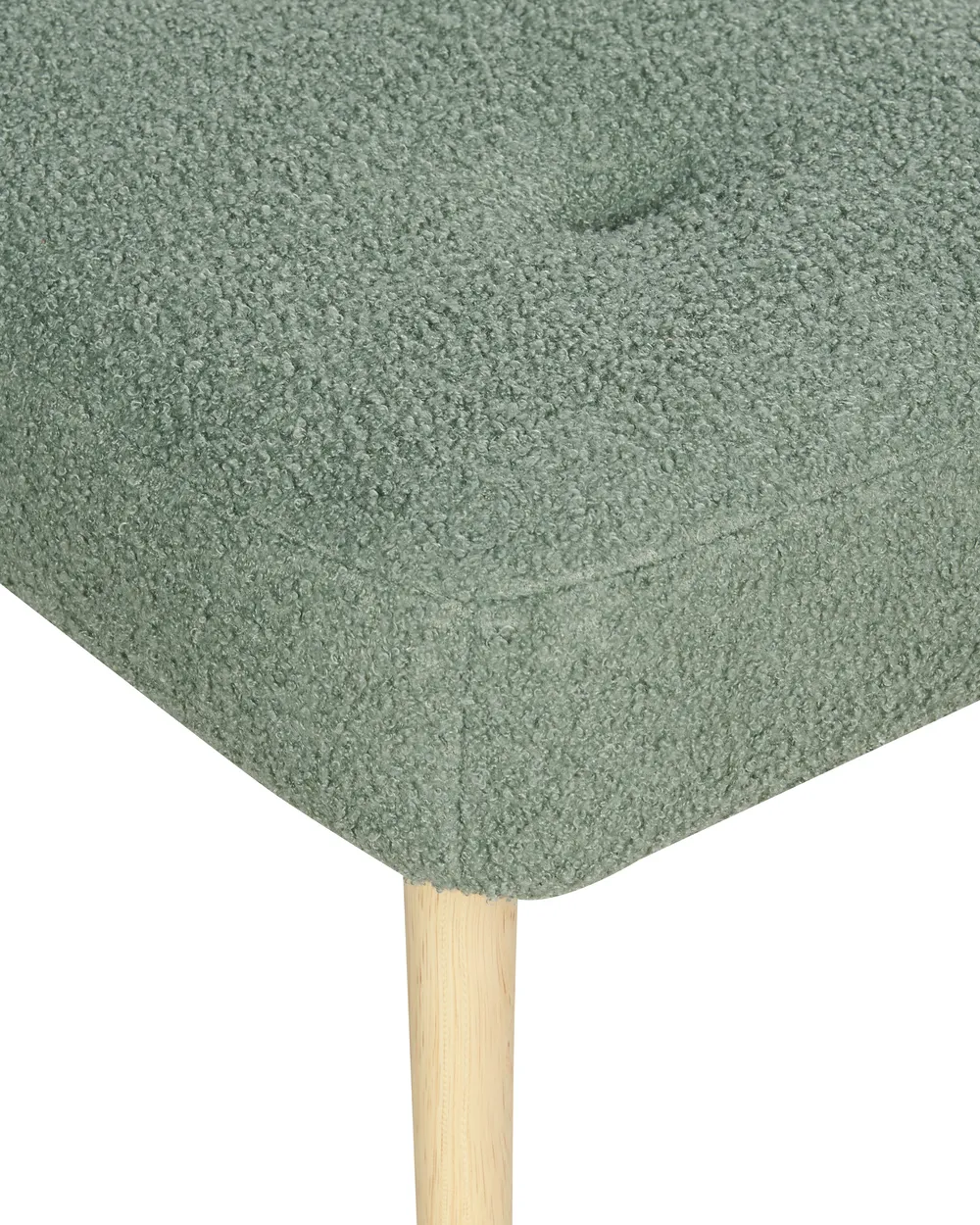 Poltrona Wingback VEJLE con poggiapiedi Bouclé Verde chiaro_901599