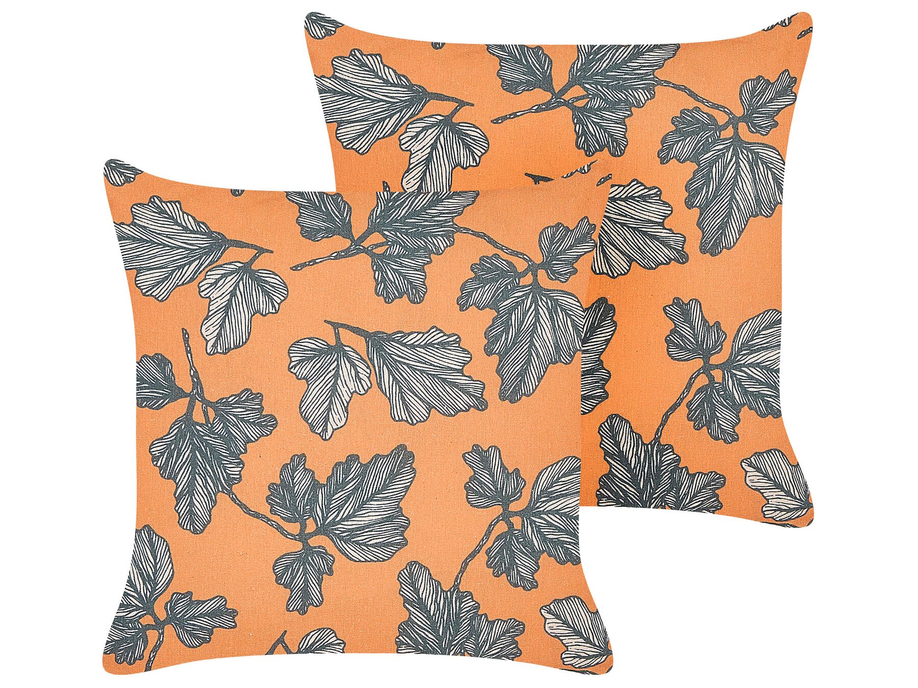 Conjunto de 2 cojines naranja/negro 45 x 45 cm SPIREA_857727