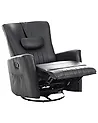 Silla mecedora reclinable REA giratoria Piel sintética Negro