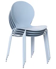Set di 4 sedie da giardino MILOS Impilabile Azzurro_1043569