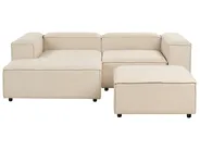Modular Corner Sofa 2 Seater ARDAL with Ottoman Fabric Beige Right Hand_947826
