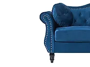 Sofa dla 2 osób SKIEN Welur Granatowy_1171084