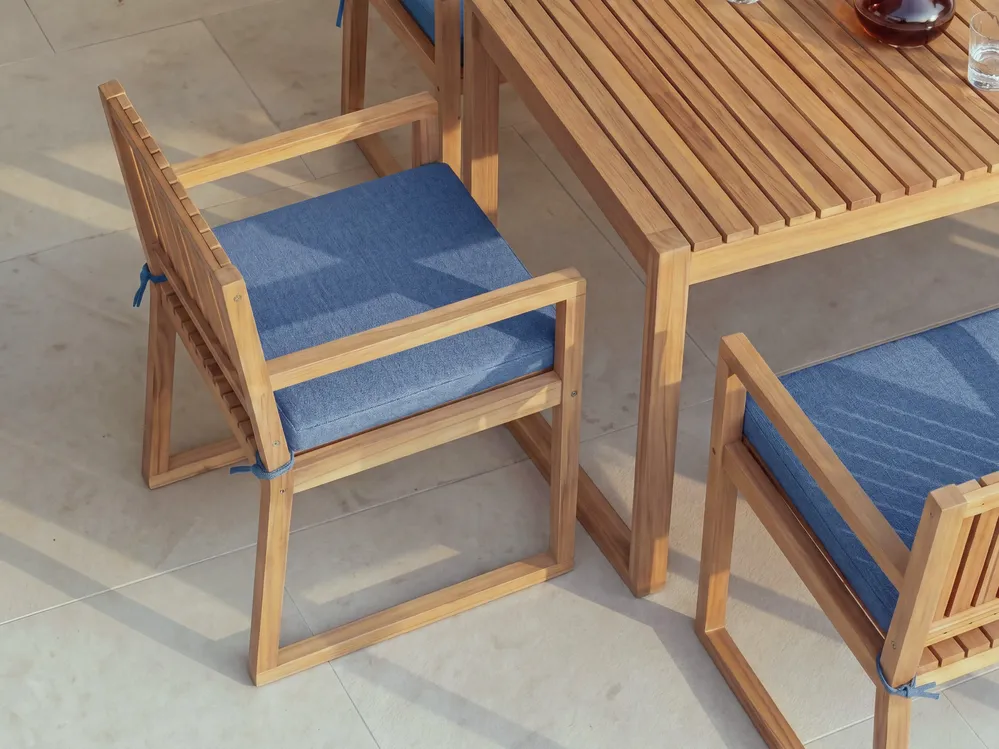 Set of 2 Garden Chair Cushions SASSARI PREMIUM 46 x 46 cm Blue