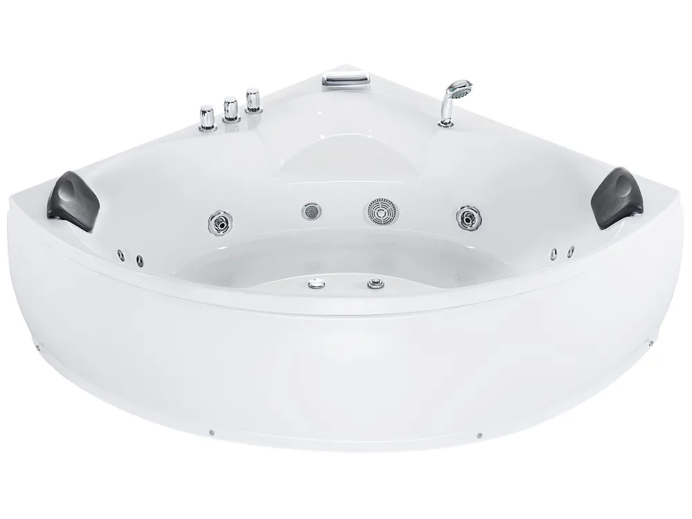 Vasca idromassaggio angolare con LED SENADO 205 x 150 cm Bianco_850683