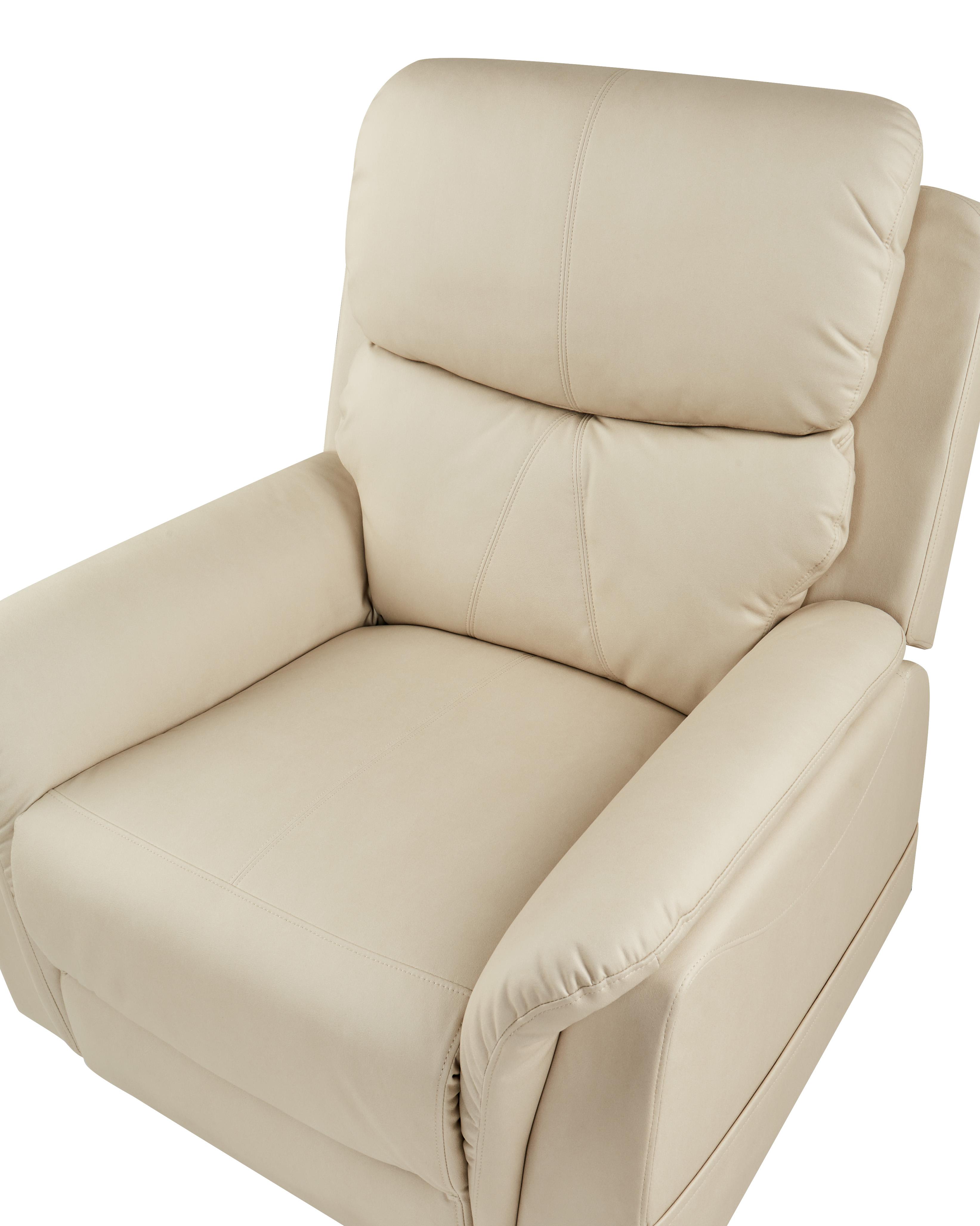 Faux Leather Recliner Massage Chair Cream GLORIE_924074