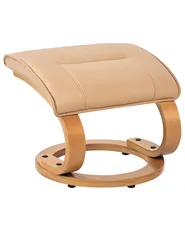 Massage Chair MAJESTIC with Footstool Faux Leather Light Brown_963673