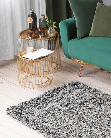 Shaggy Area Rug 80 x 150 cm Black and White CIDE