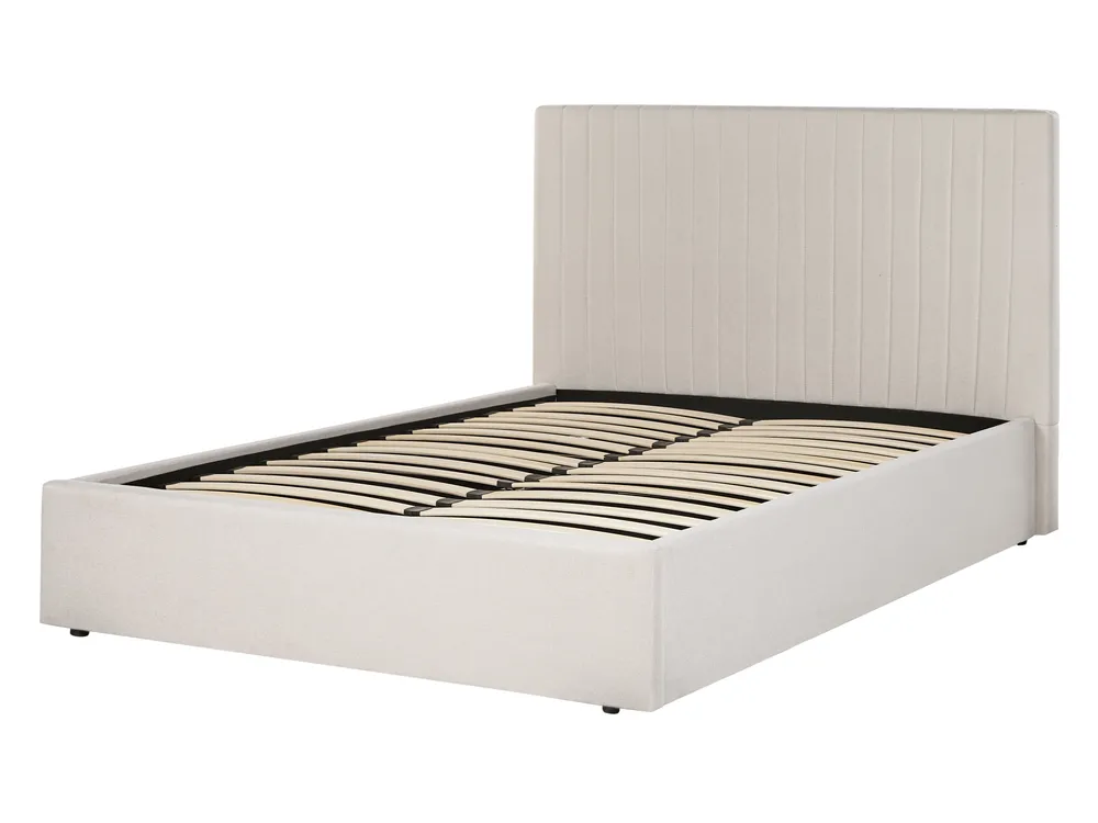 Letto contenitore VION Tessuto Beige chiaro 140 x 200 cm_901826