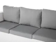 Garden Lounge Set with Table and Ottoman 6 Seater ROMA PE Rattan White_677894