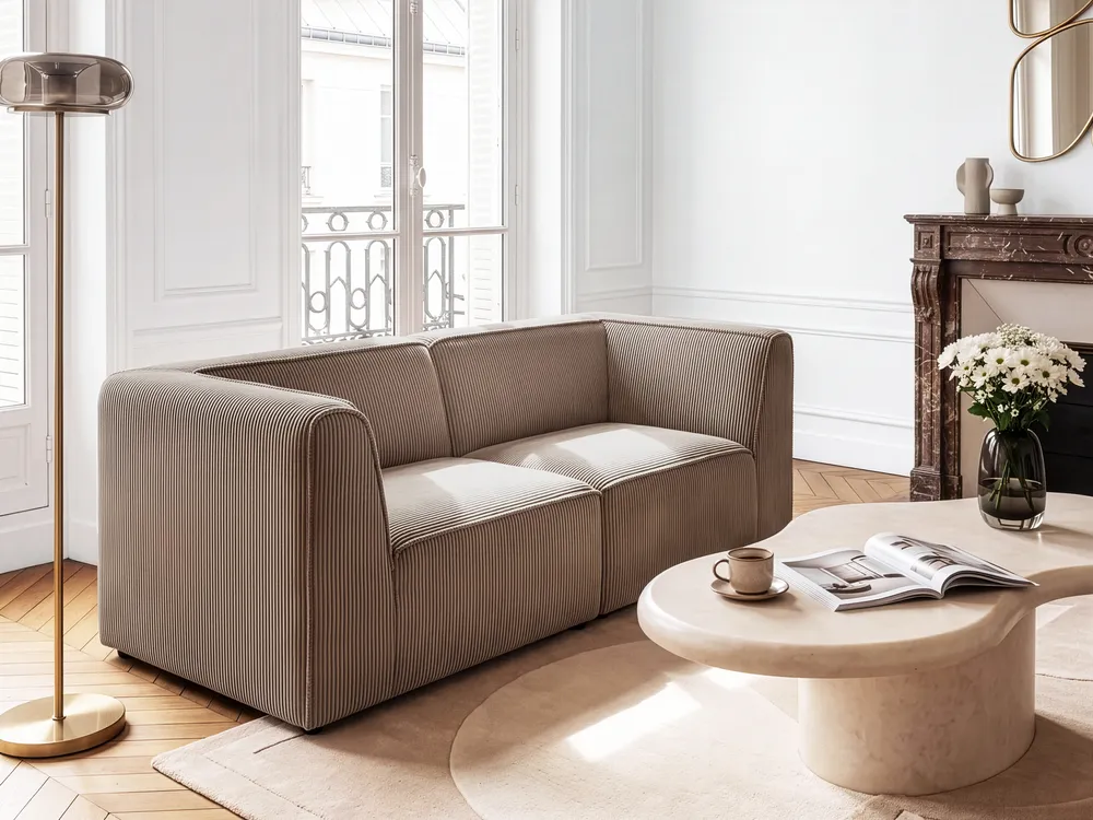 Corner Seat LEMVIG Corduroy Dark Beige Right Hand_1146393