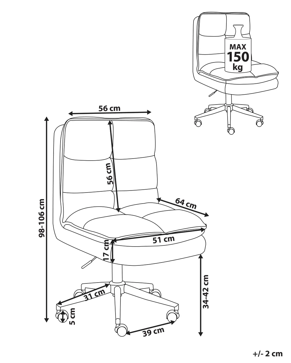 Office Chair ADDISON Boucle White_998641