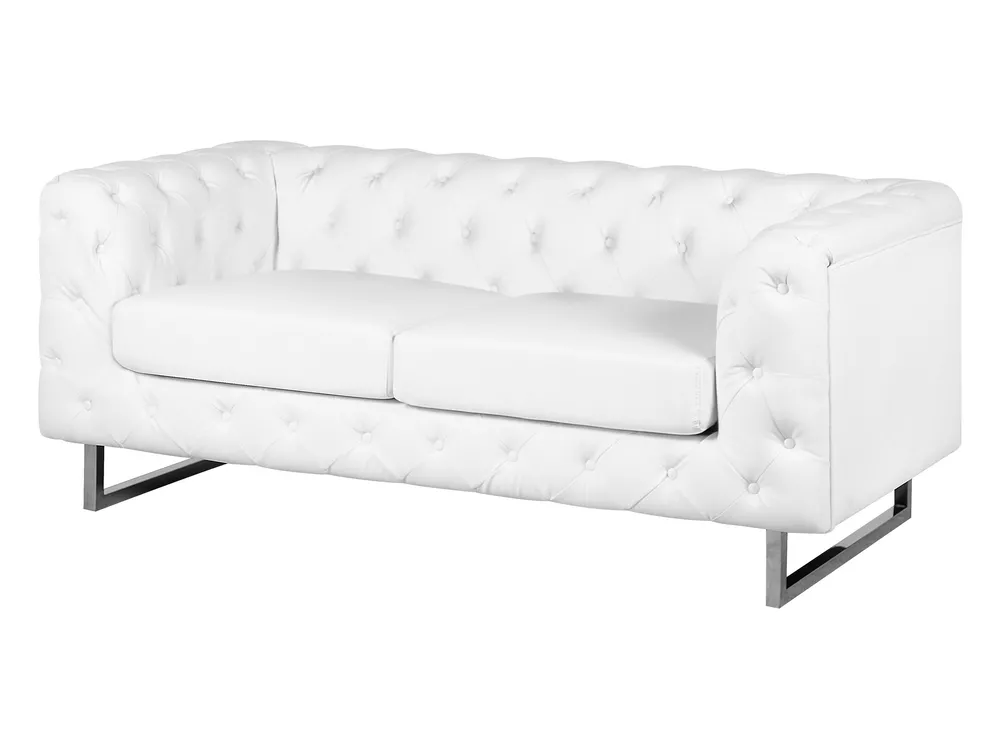 Sofa 2 Seater VISSLAND Faux Leather White_741066