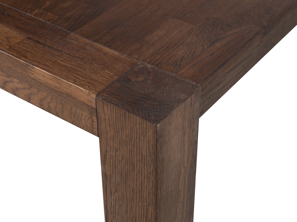 Oak Dining Table 180 x 85 cm Dark Brown NATURA Beliani