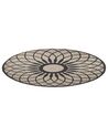 Okrúhly jutový koberec ⌀ 140 cm béžová/čierna KULLAR_793663