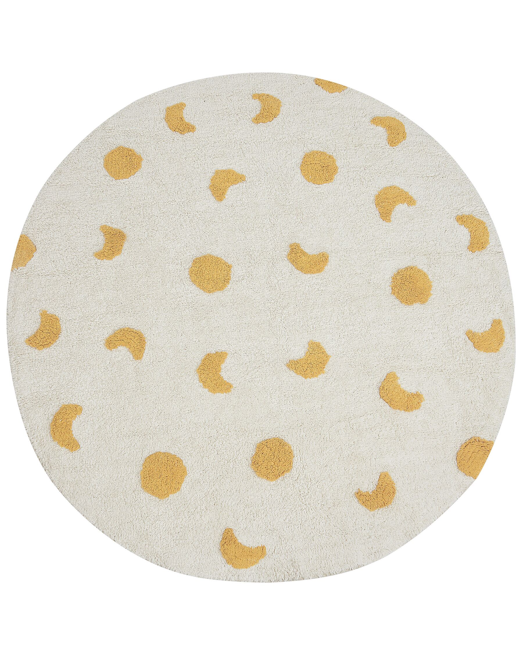 Pyöreä matto puuvilla vaalea beige ⌀ 140 cm LOTI_903857