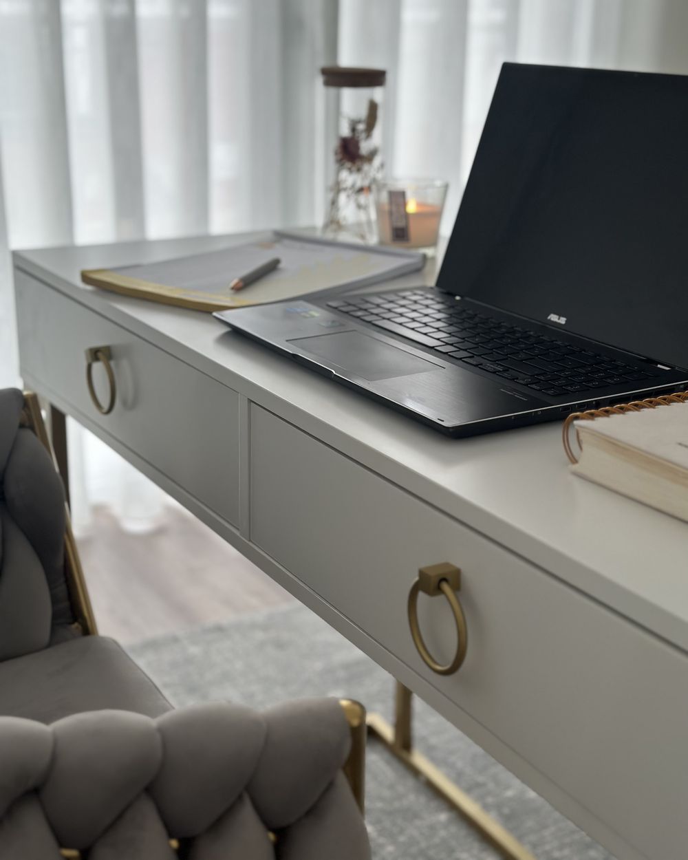 Gold and grey desk cheap