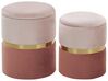 Set of 2 Storage Pouffes Pink WICHITA_772459