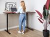 Electric Adjustable Right Corner Desk 160 x 59 cm Black and Dark Wood DESTINES _927830