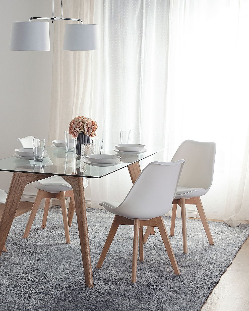 Lot de 2 chaises de salle à manger DAKOTA II Blanc
