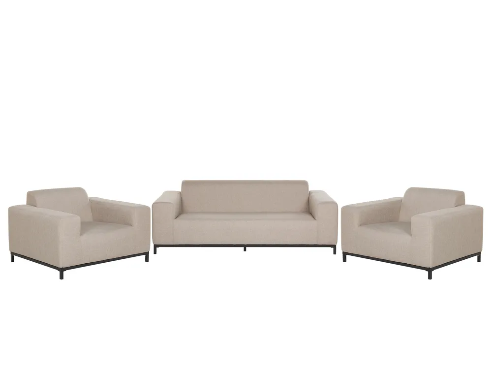 Garden Lounge Set with Table 5 Seater ROVIGO Beige_795046