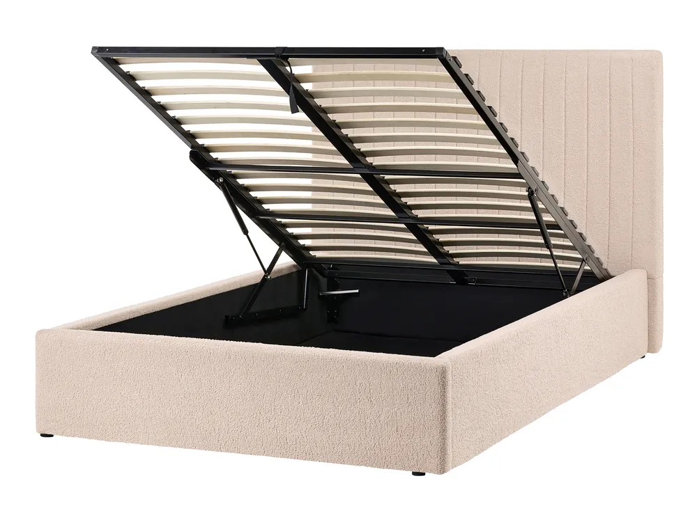 Ottoman Bed VION Boucle Beige 120 x 200 cm (EU Small Double)_1062902