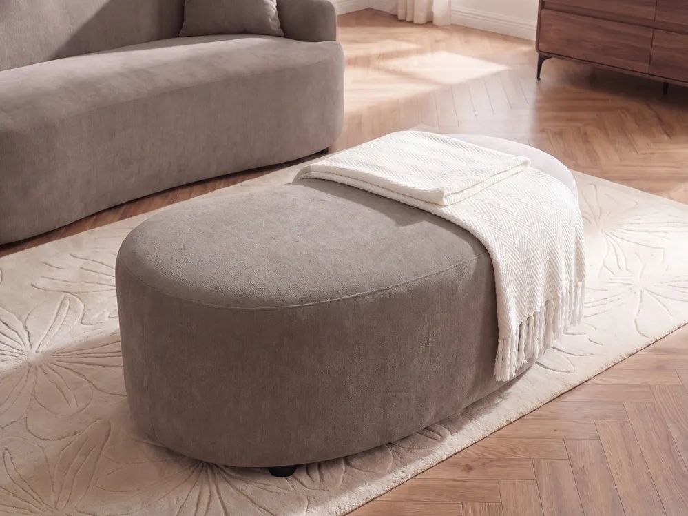 Ottomane AMAL Stoff Taupe