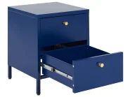 2 Drawer Bedside Table KYLEA Metal Navy Blue_826246