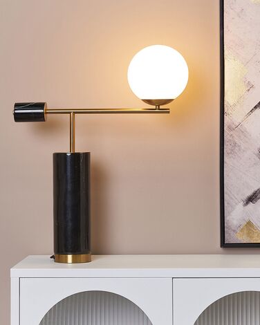 Marble Table Lamp Black and Gold HONDO 