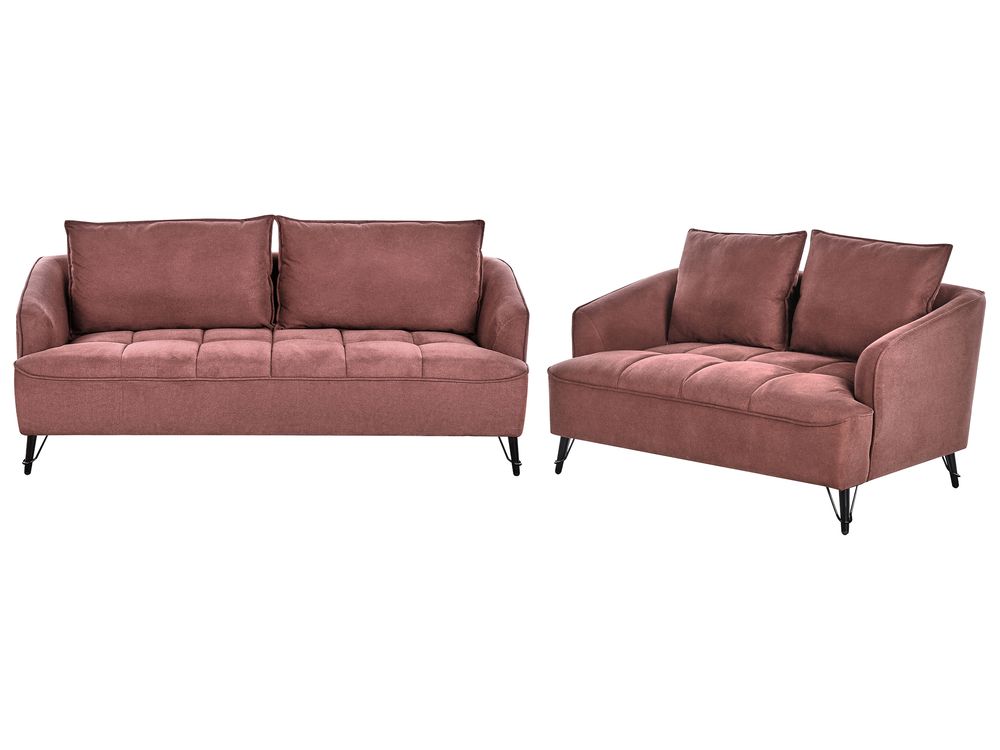 Sofa Set 5-Sitzer HOBRO Stoff Burgunderrot