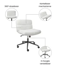 Bureaustoel CATLIN Bouclé Wit_1074401