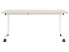 Schreibtisch heller Holzfarbton / weiß 160 x 60 cm klappbar mit Rollen CAVI_922281