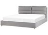 Sametová postel s úložným prostorem 180 x 200 cm světle šedá BATILLY_830200