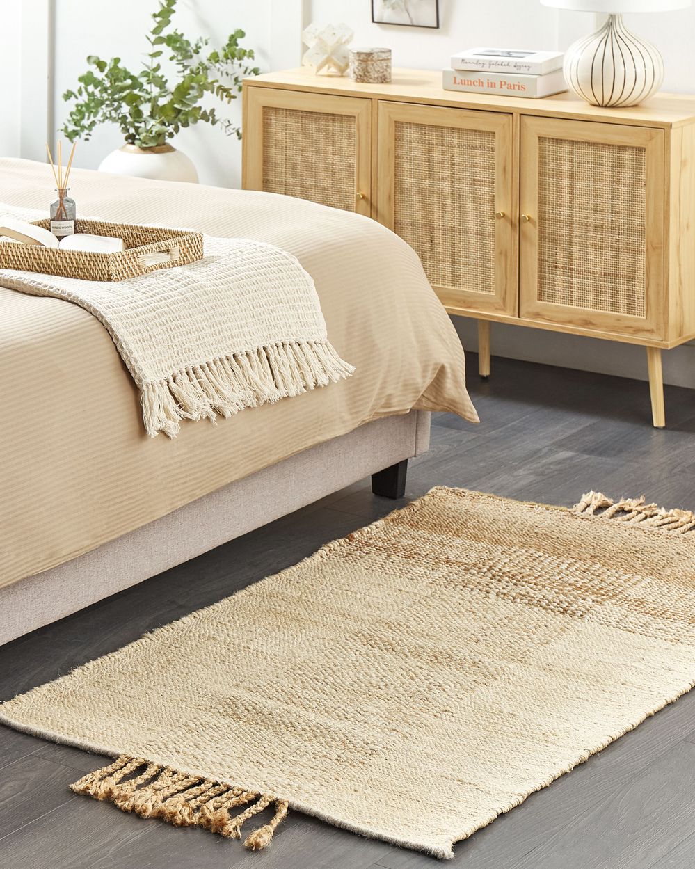 Rug HAMZALAR Beige 80 x 150 cm Jute