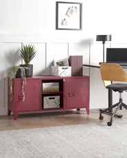 Storage Unit CARDIFF Metal Dark Red_957923