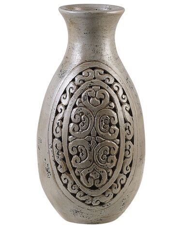 Terracotta Decorative Vase 51 cm Grey MEGARA