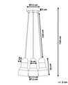 Hängelampe Beton hellgrau / heller Holzfarbton 3-flammig Glockenform BAHT_673436